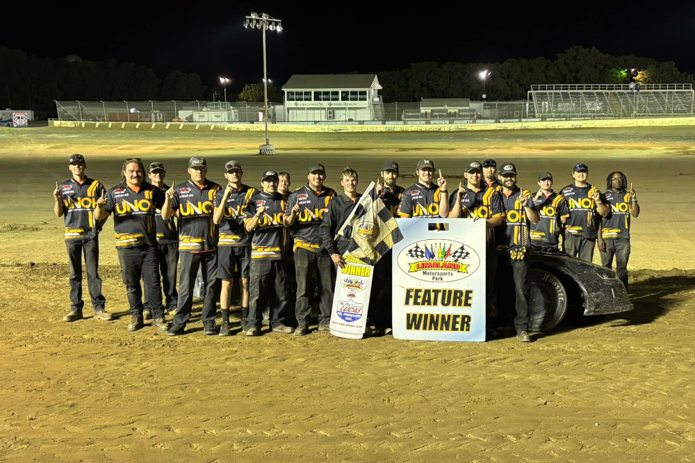 UNOH Driver Aiden Hervey and Crew in Victory Lane